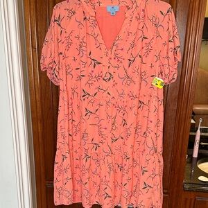 CeCe Coral Floral Dress